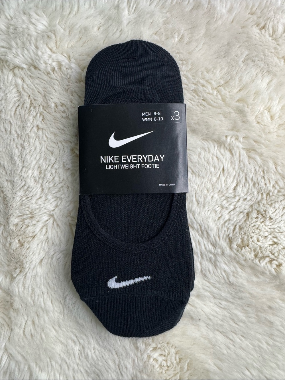 Nike Black Everyday Lightweight Footie Socks - No-Show (3-Pack)